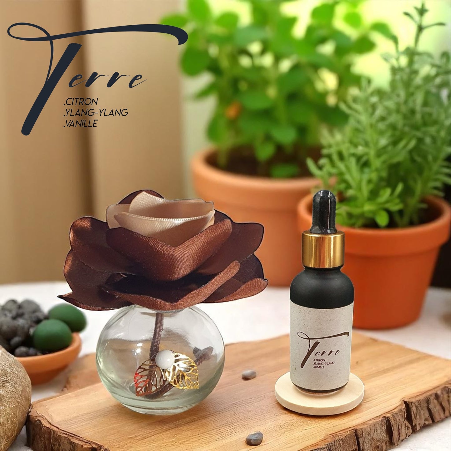 coffret diffuseur go marron et parfum d'ambiance terre