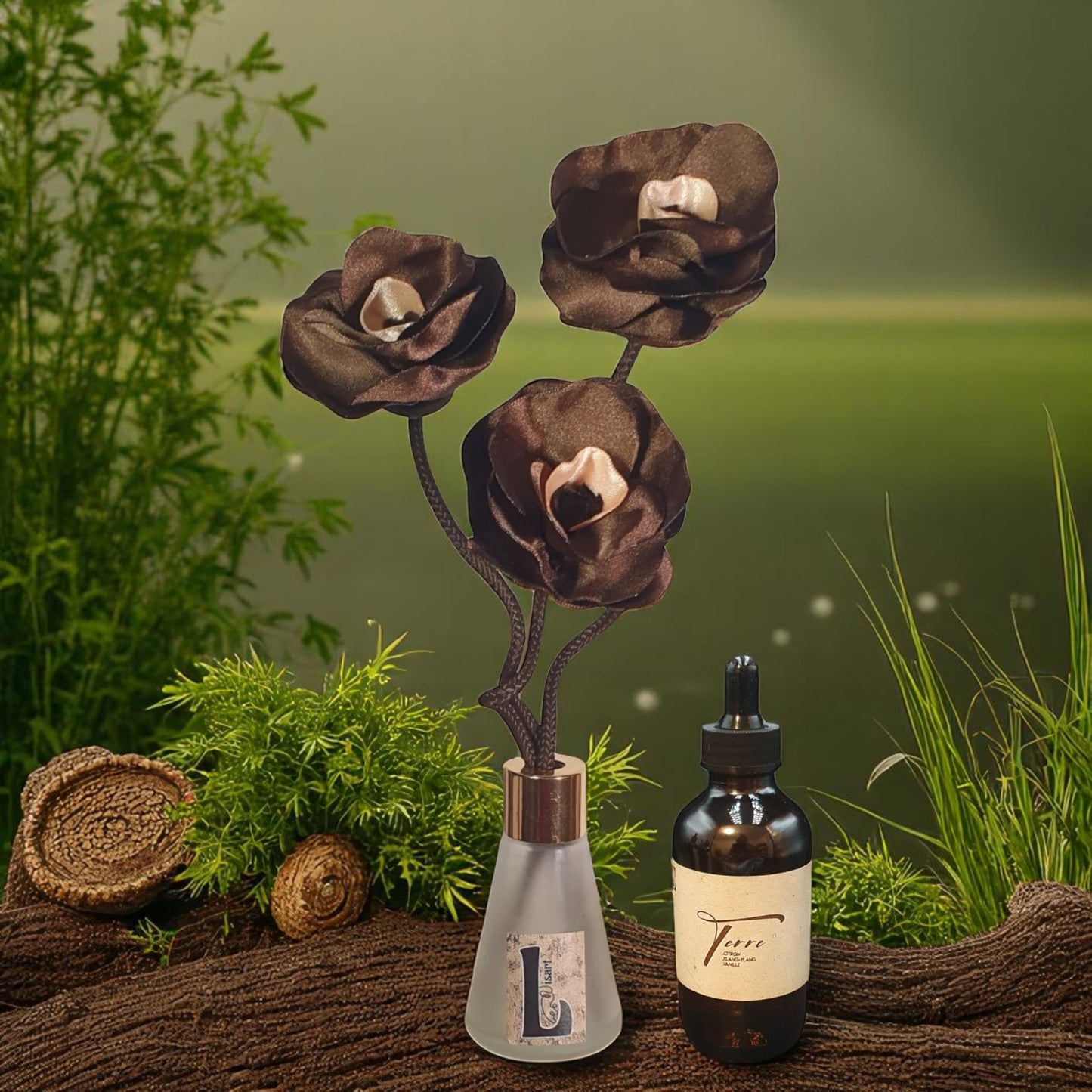 diffuseur PANJI marron avec parfum d'ambiance naturel terre