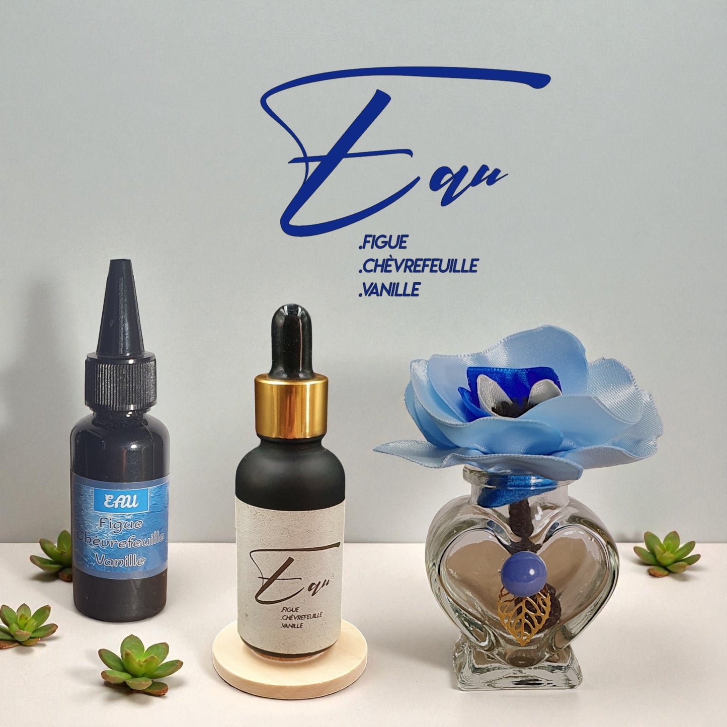14 coffret ichi avec diffuseur fleur bleu clair flacon parfum d'ambiance et sa recharge