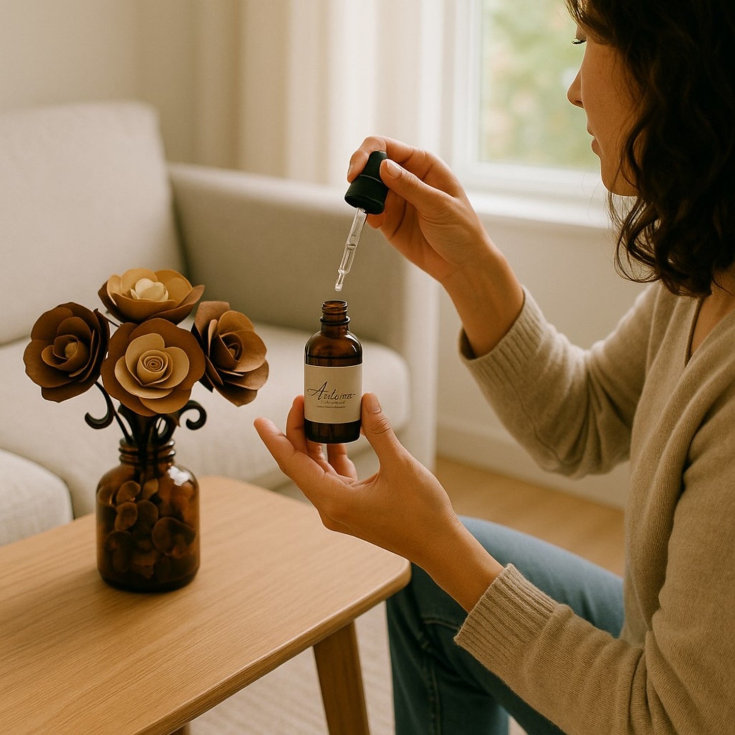 YON coffret parfum avec vase de fleurs et parfum d'ambiance automne
