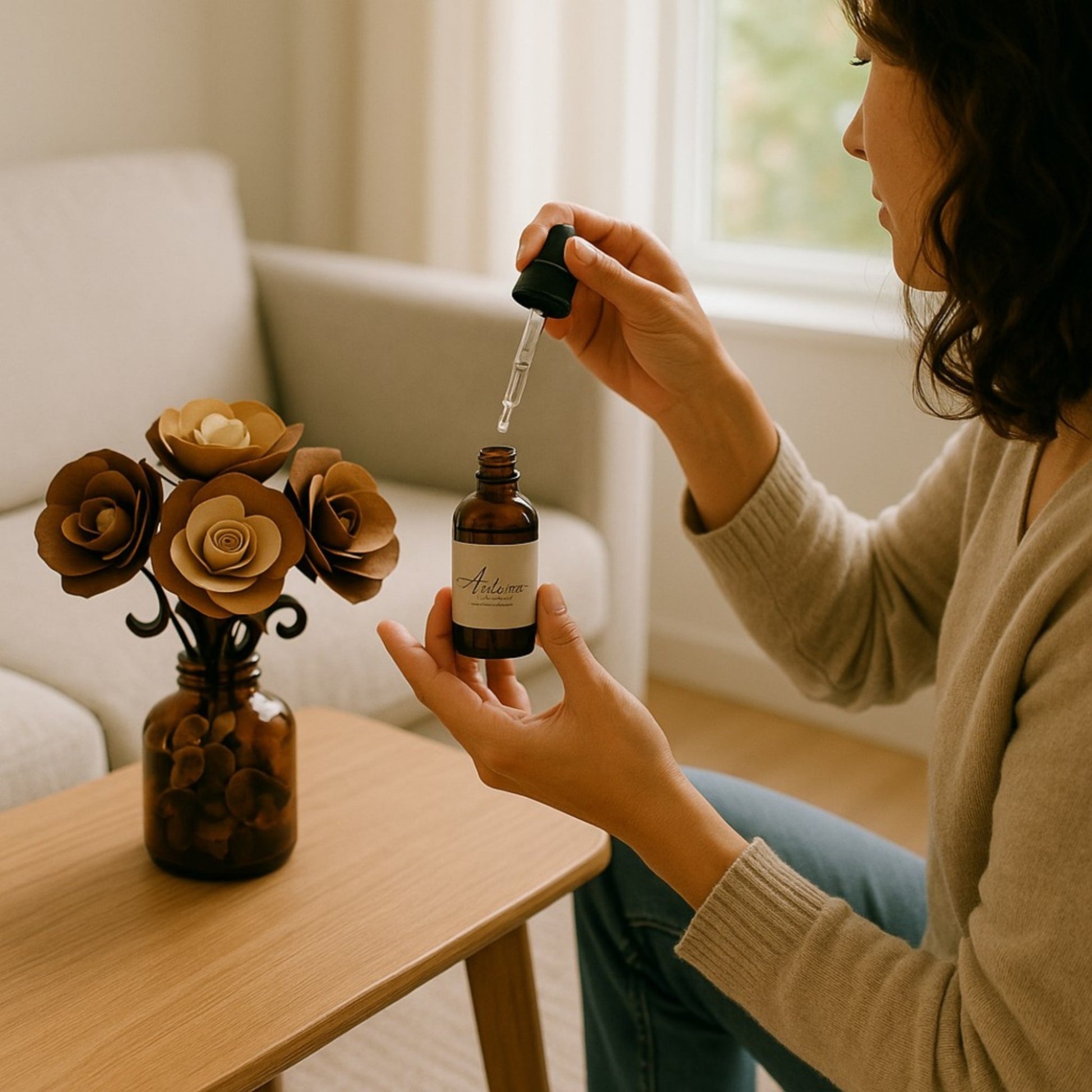 YON coffret parfum avec vase de fleurs et parfum d'ambiance automne