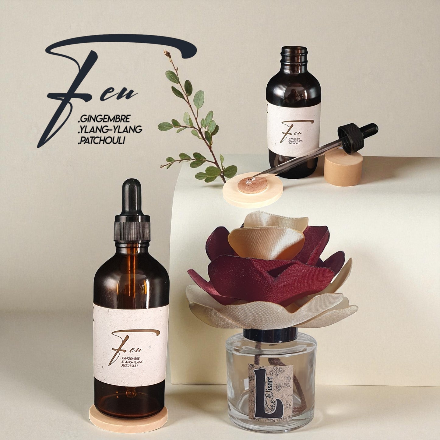 coffret KYU avec parfum d'ambiance naturel feu