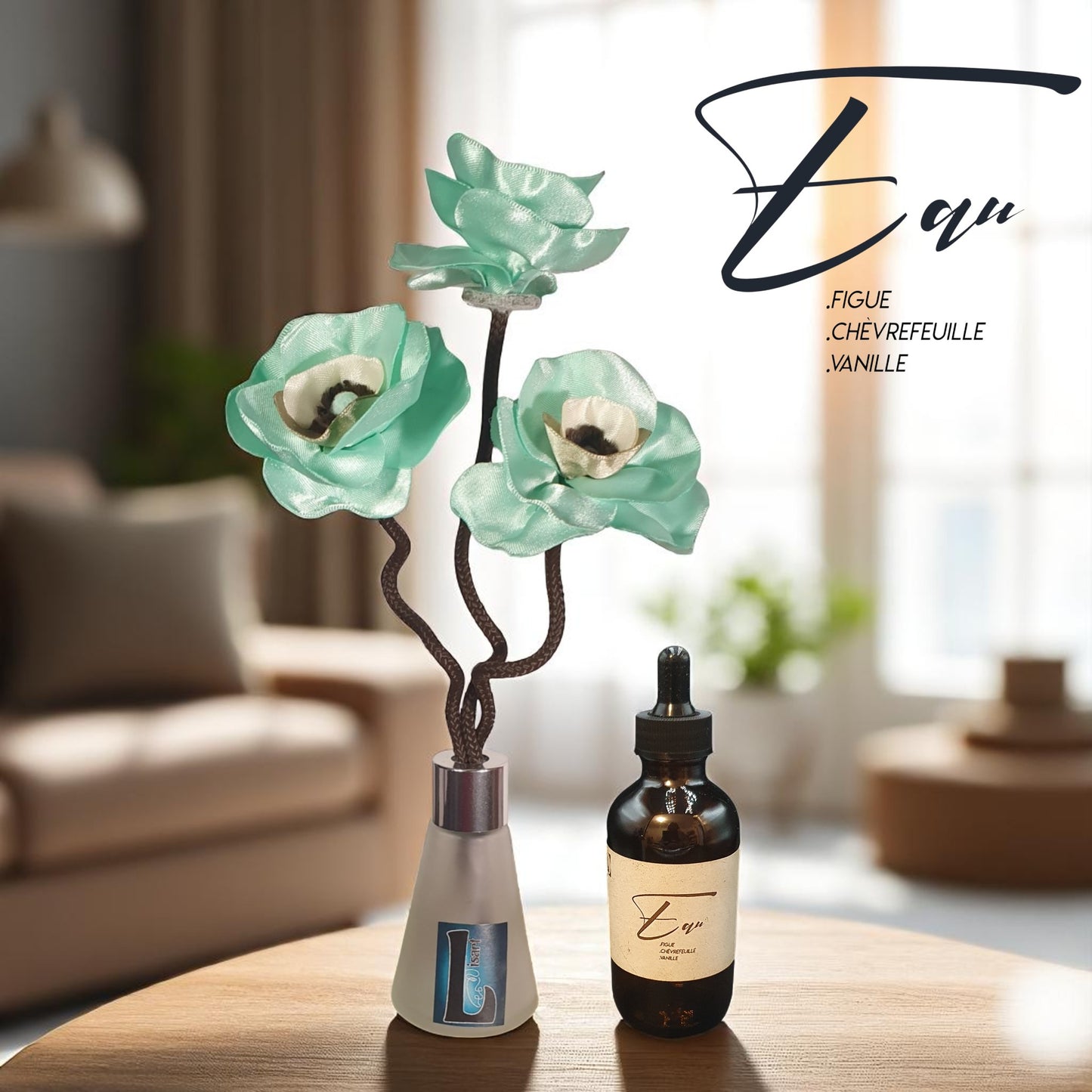 coffret PANJI vert bambou avec parfum d'ambiance naturel  eau