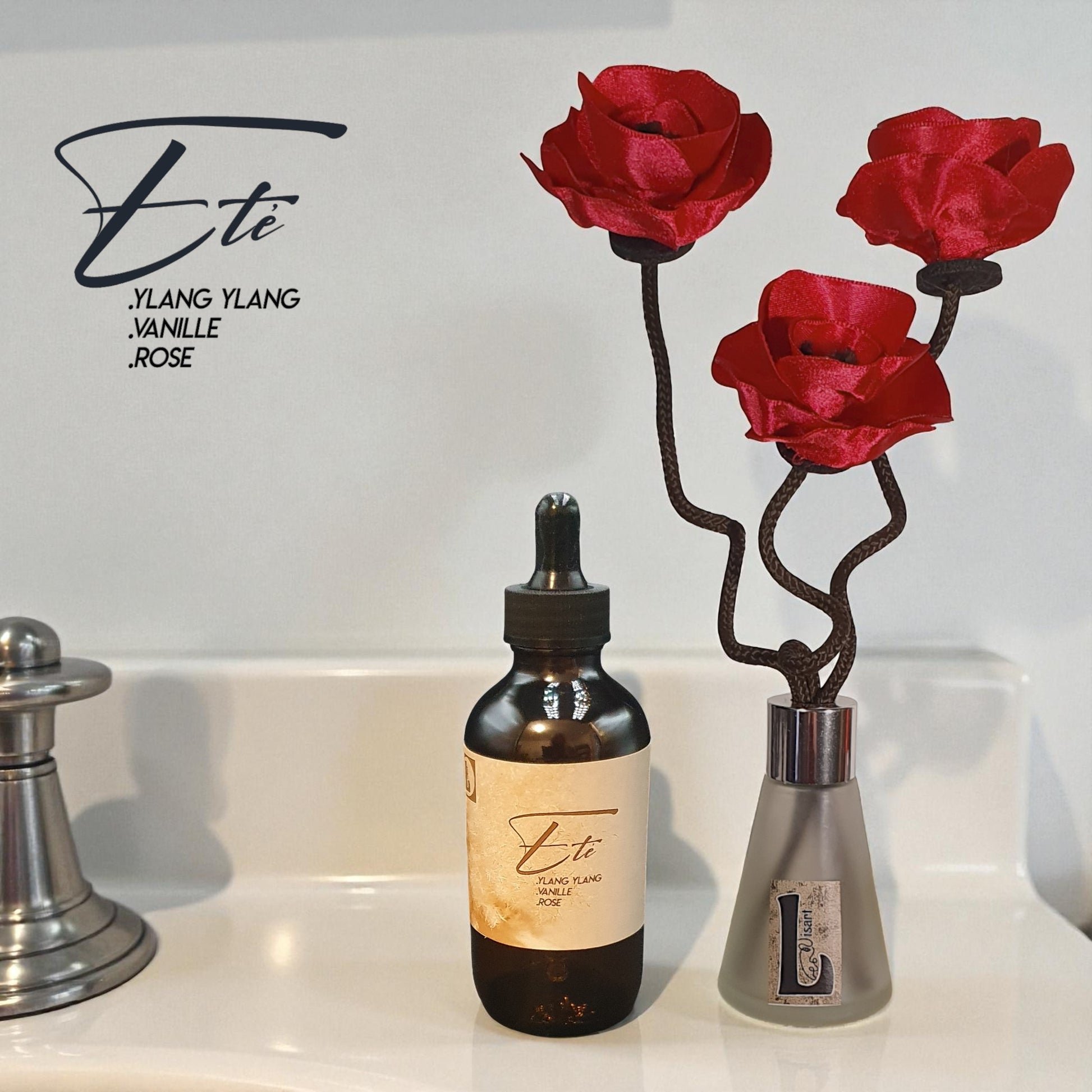 coffret PANJI rouge baiser avec parfum d'ambiance naturel l'été