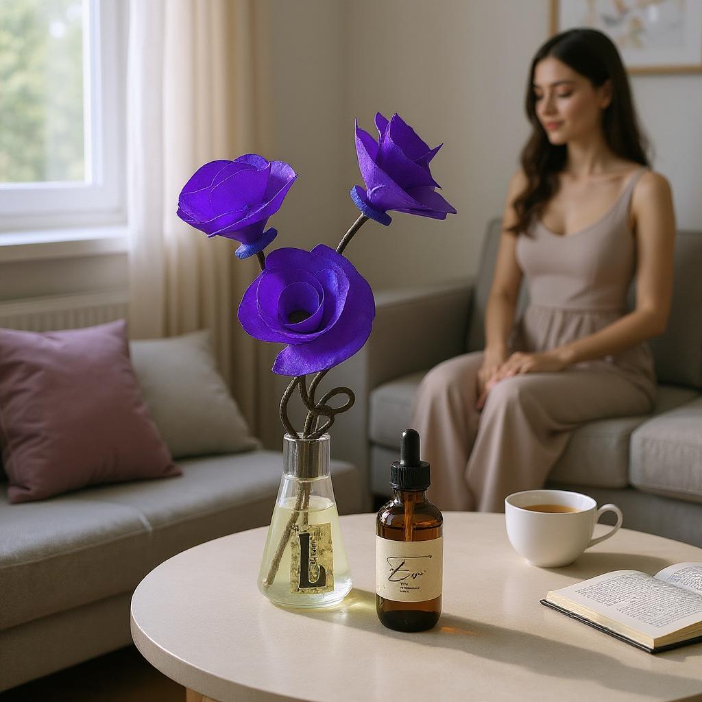 coffret PANJI violet avec parfum d'ambiance naturel 