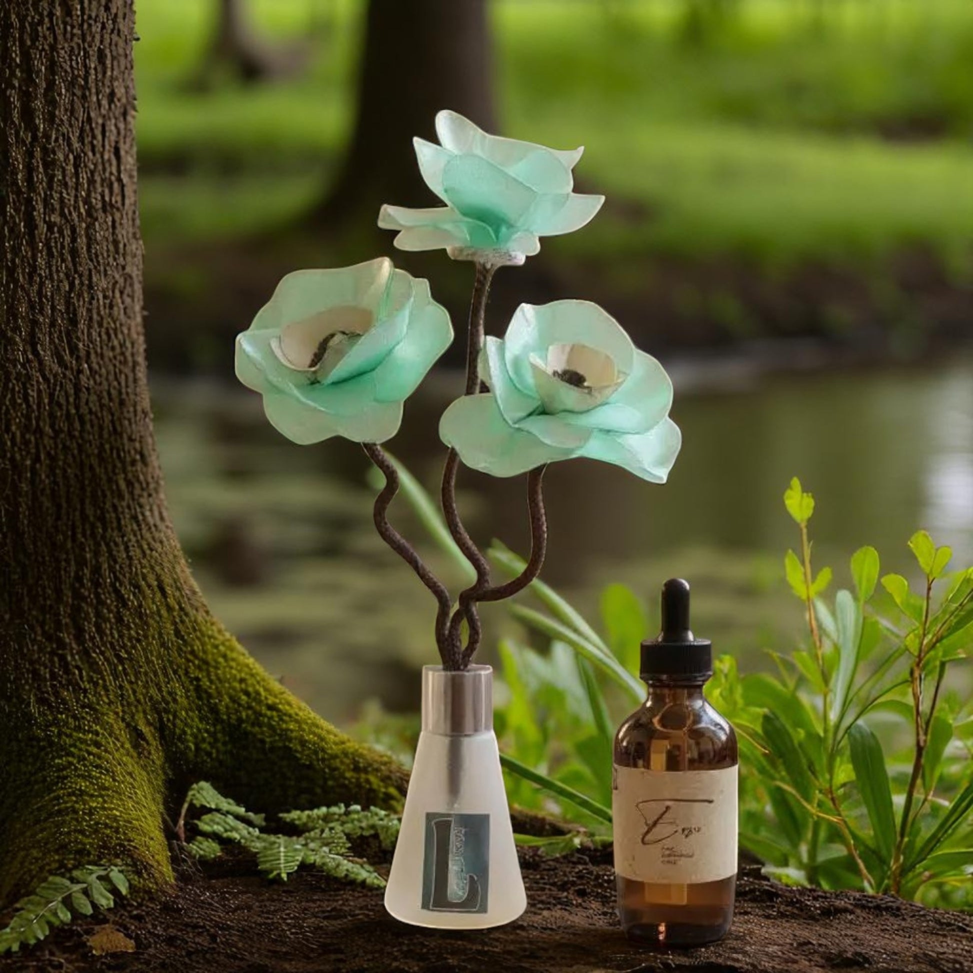 coffret diffuseur PANJI vert bambou avec parfum d'ambiance naturel  eau
