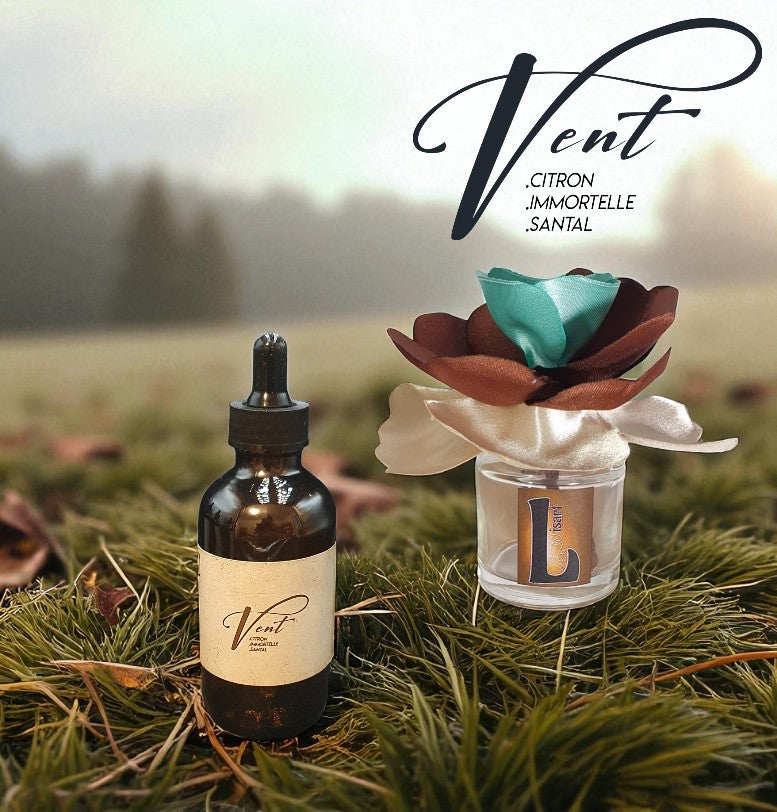   coffret fleur KYU  avec parfum d'ambiance naturel vent 