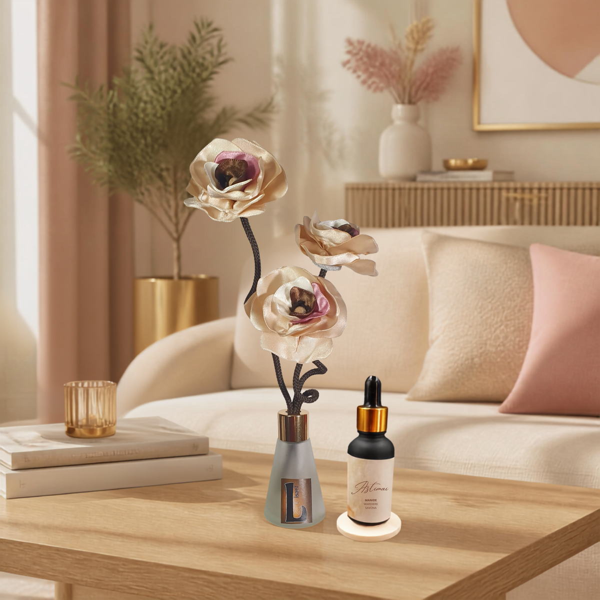 5. Diffuseur PANJI beige avec parfum d'ambiance naturel | Lisa Art