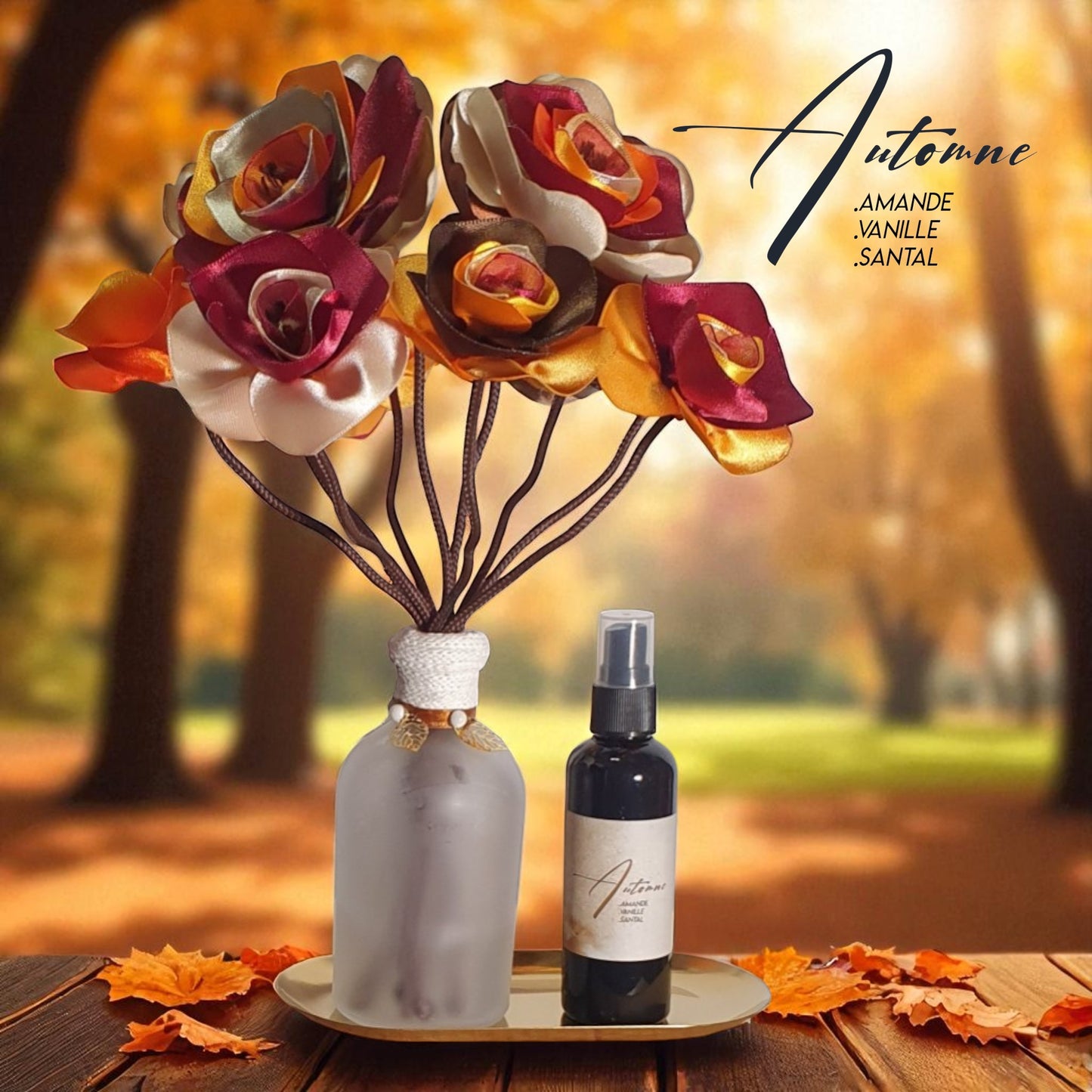    coffret vase de fleurs décoratif SAN avec parfum naturel automne