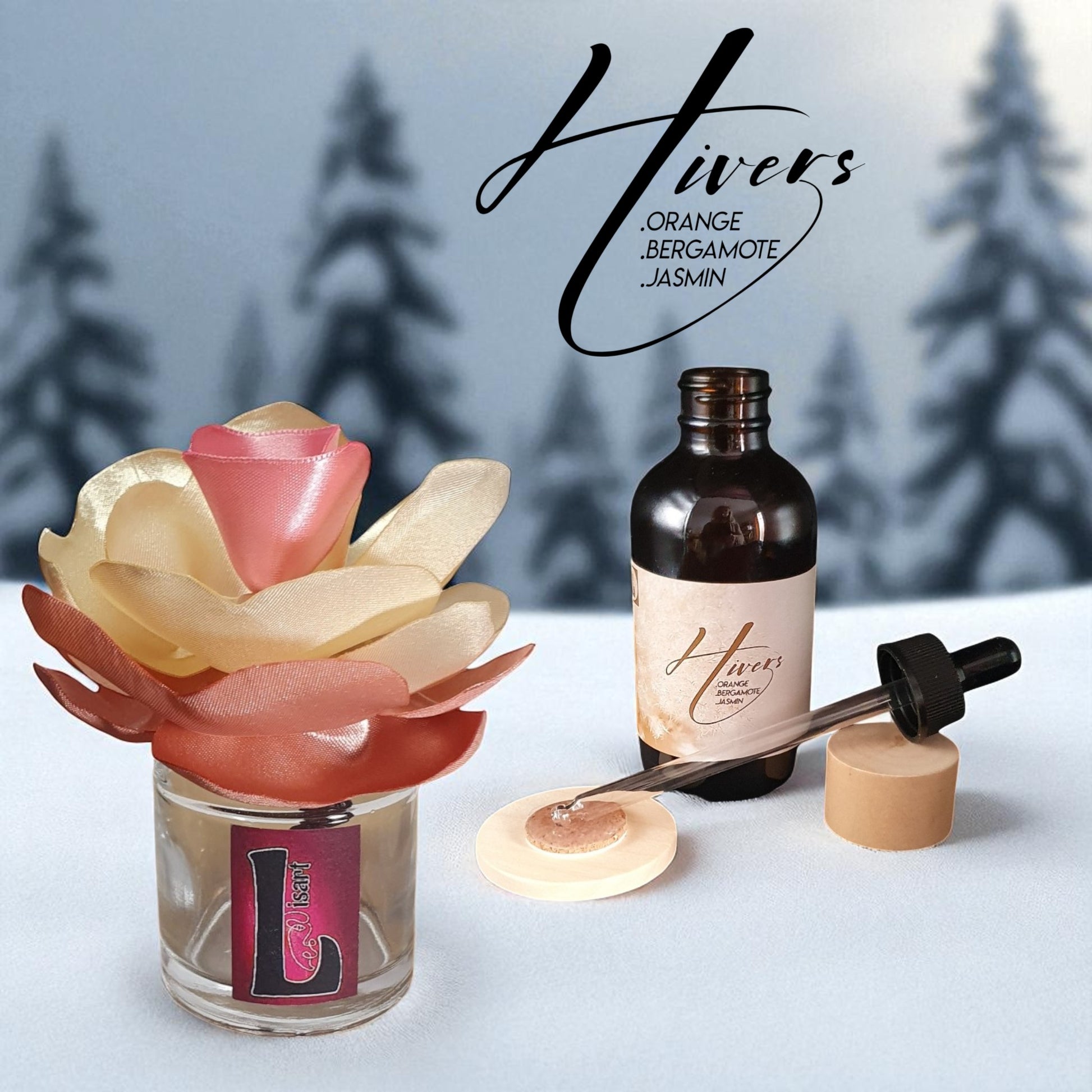  diffuseur fleur KYU clair avec flacon de parfum d'ambiance naturel hivers