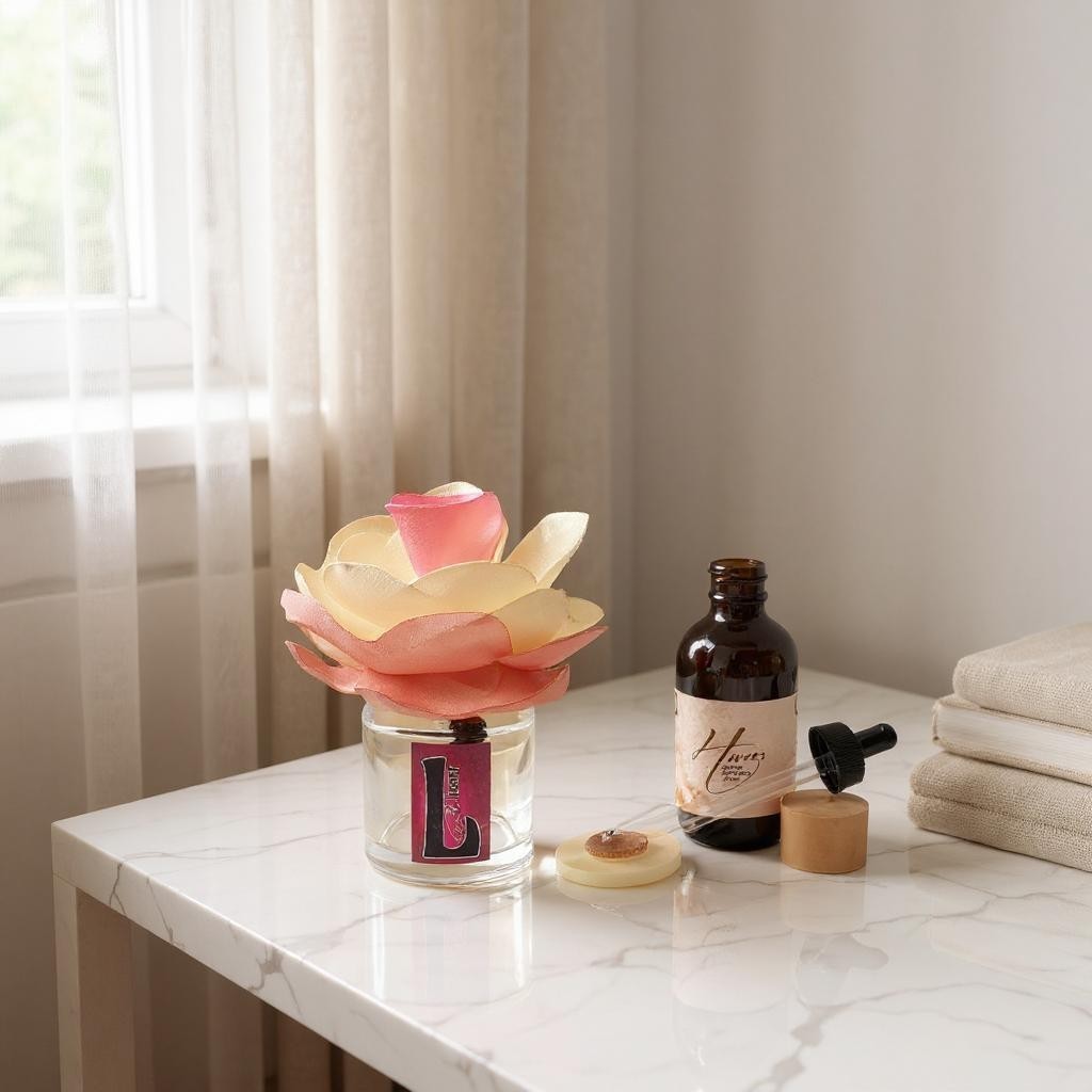  diffuseur fleur KYU clair avec parfum d'ambiance naturel hivers