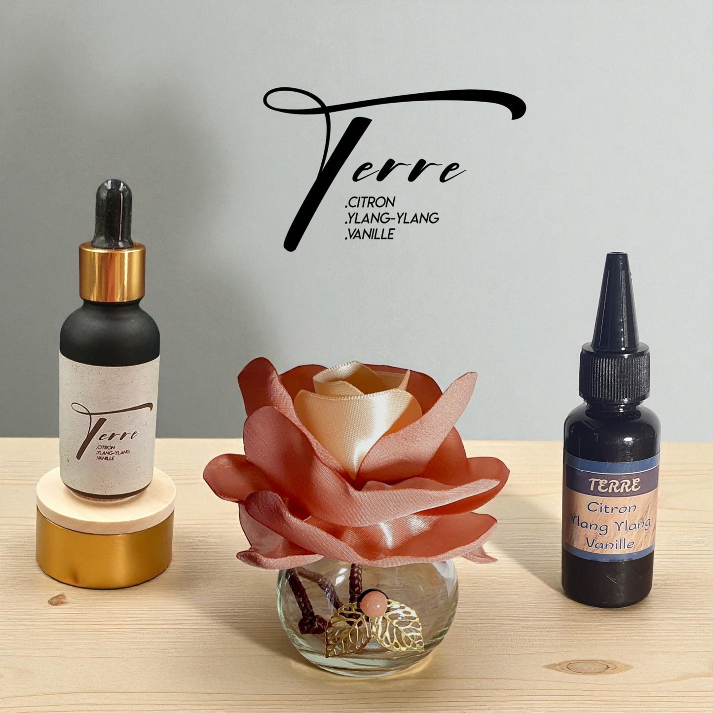 GO Terre perfume bottle highlighting deep, natural notes