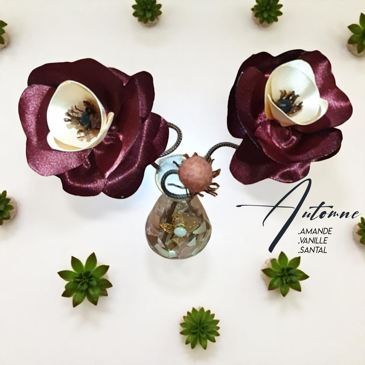vase décoratif avec fleurs et parfum